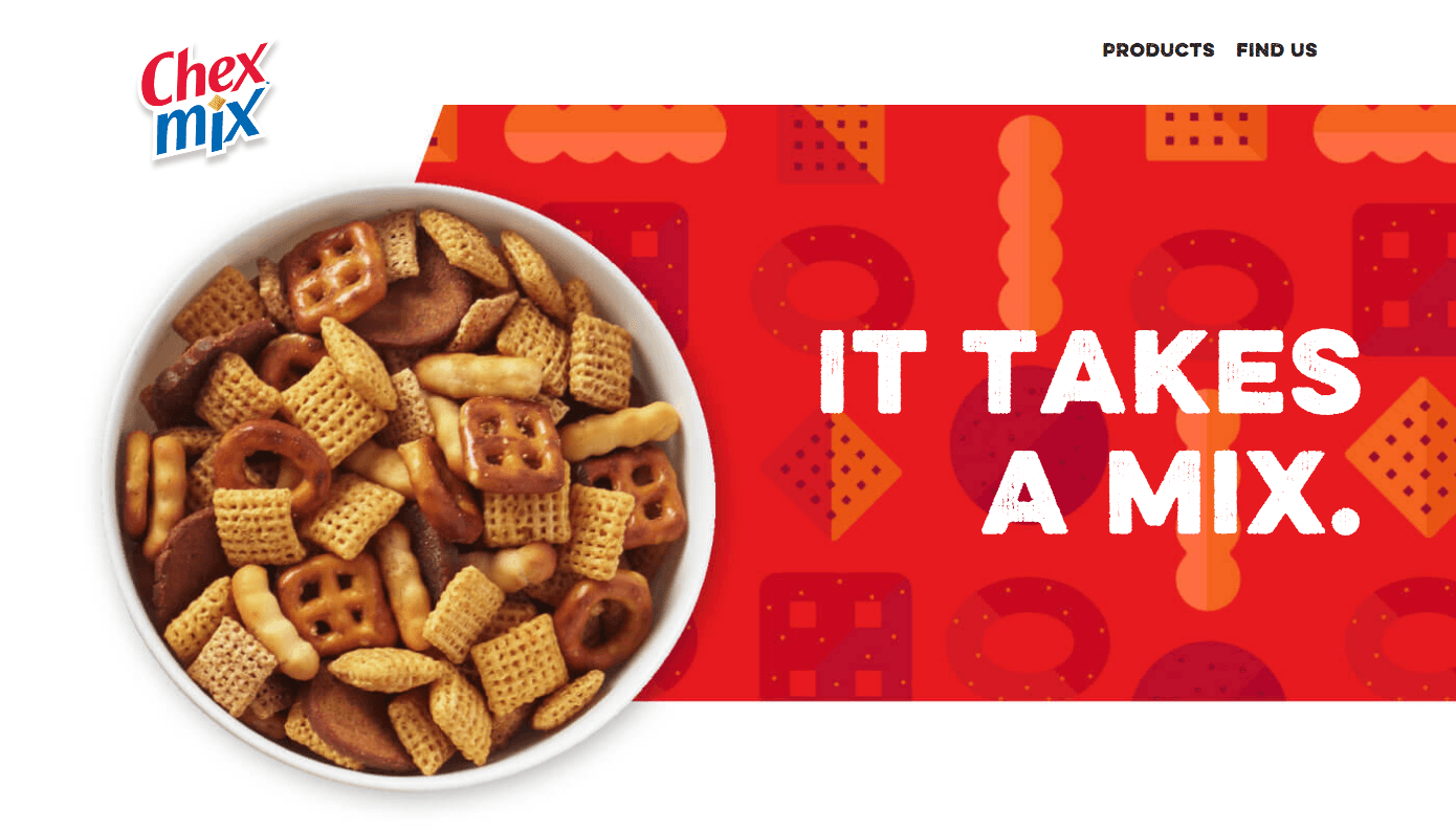 Chex Mix website homepage